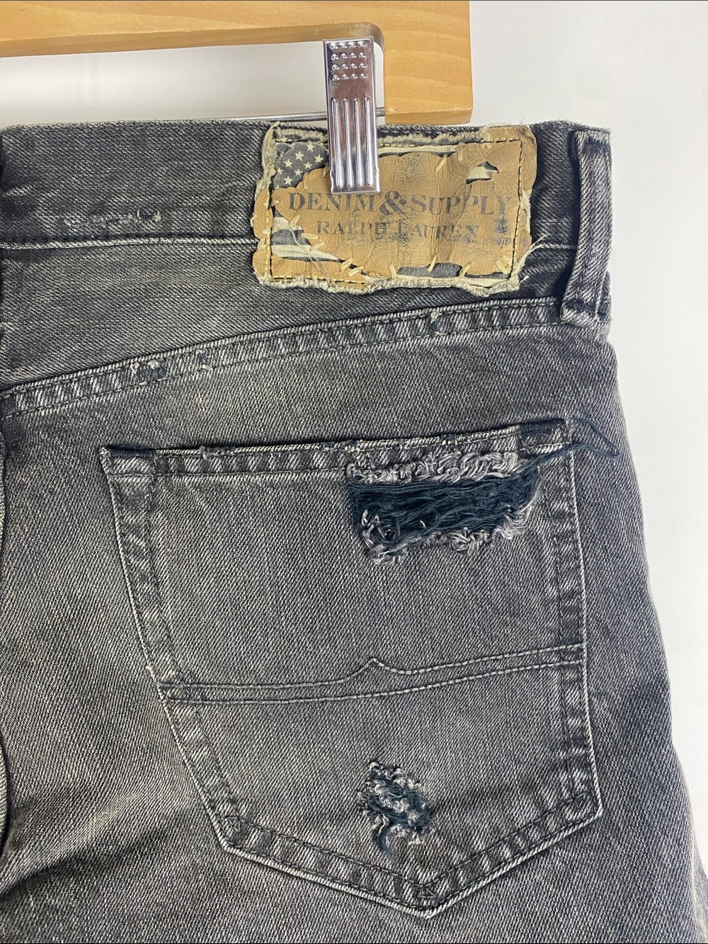 Denim & Supply Ralph Lauren Men's Denim Shorts Cotton Slim Distressed Size 34 - Picture 6 of 9